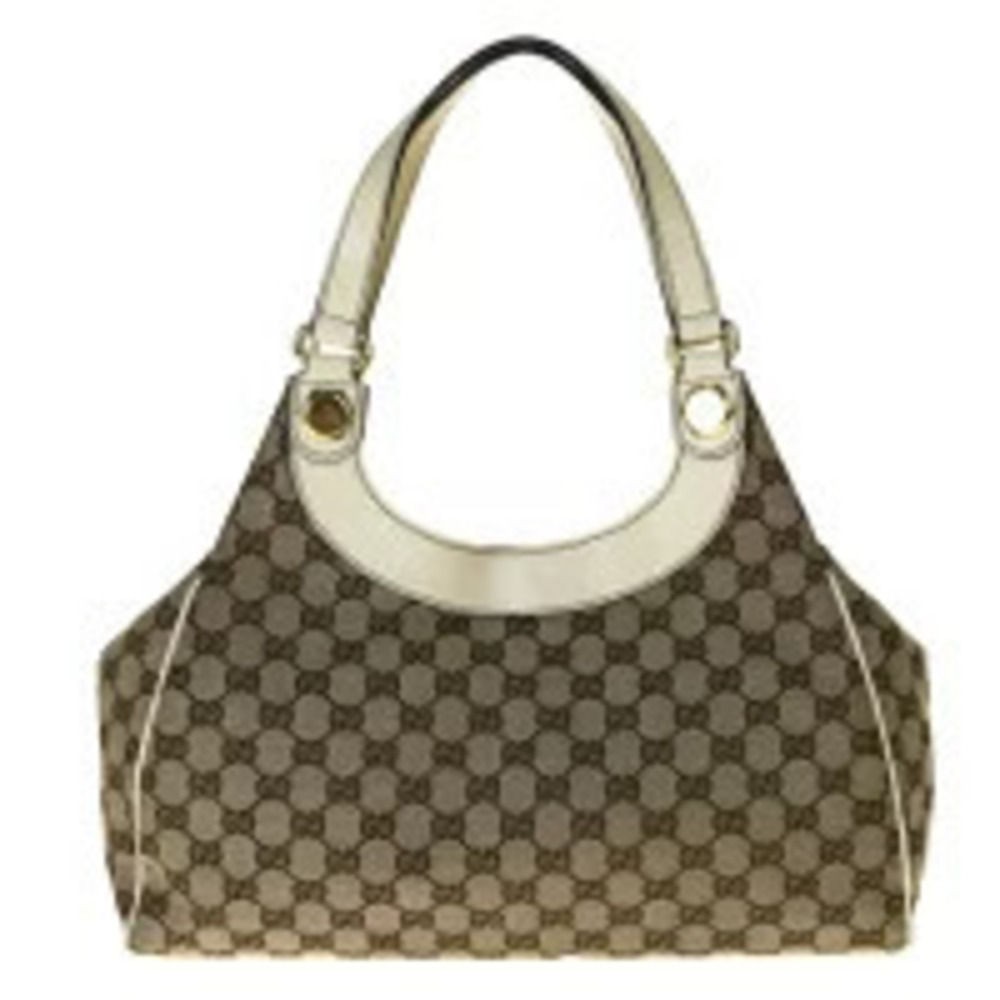 Gucci shoulder bag GG brown canvas leather